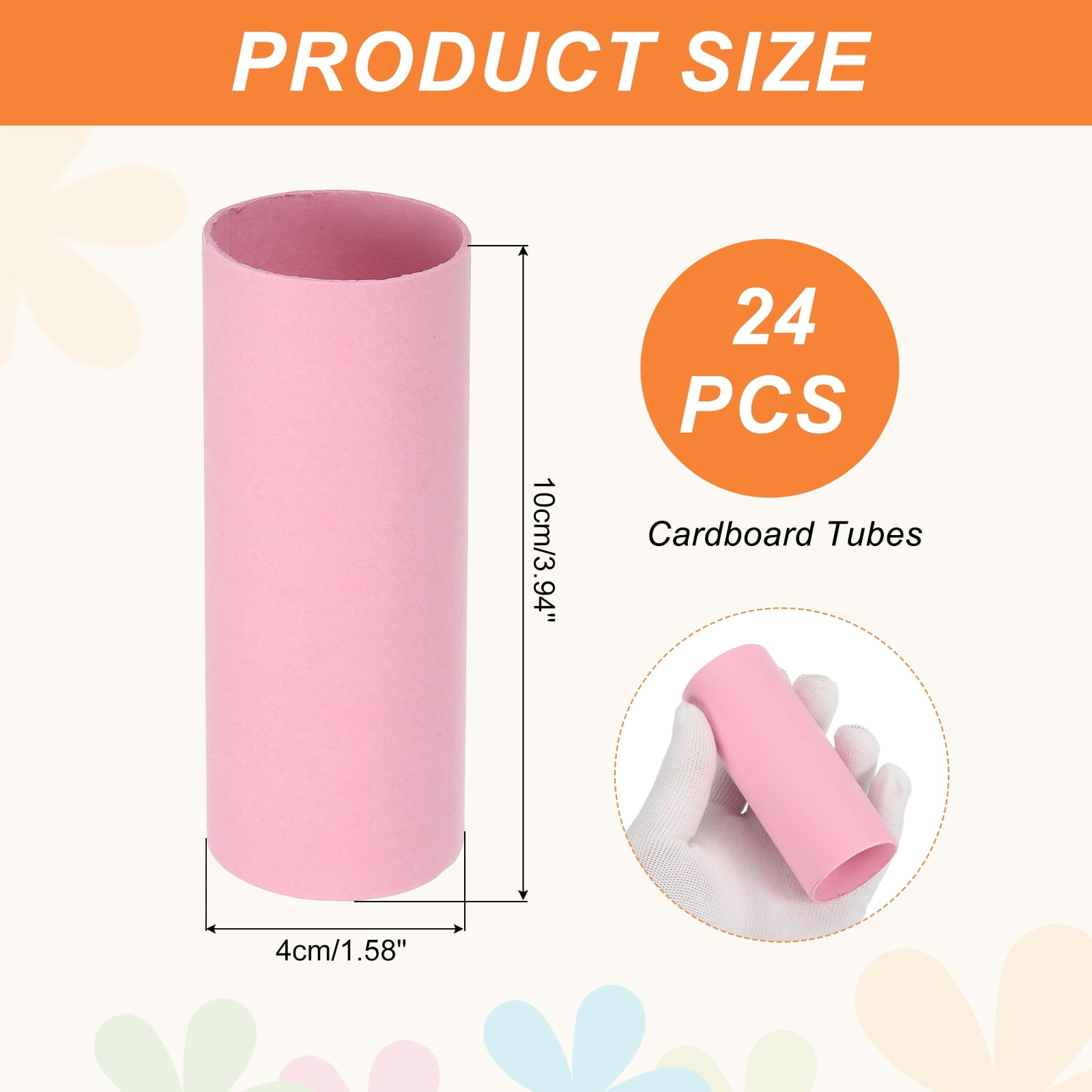Uxcell 24 Pack Cardboard Tubes,Toilet Paper Rolls Corrugated Roll,3.94x1.58",Light Pink