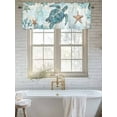 thumbnail image 6 of Blue Ocean Valances for Windows Sea Turtle Coral Starfish Retro Kitchen Valance Curtain Rod Pocket Small Curtains for Cafe Bathroom Laundry Basement 42" x 18", 6 of 8