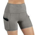 thumbnail image 6 of Mifsaly Biker Shorts Women Tummy Control High Waisted Yoga Shorts with Pockets See-Through Squat Proof Athletic Workout Trendy Outfits Gray,XXL, 6 of 7