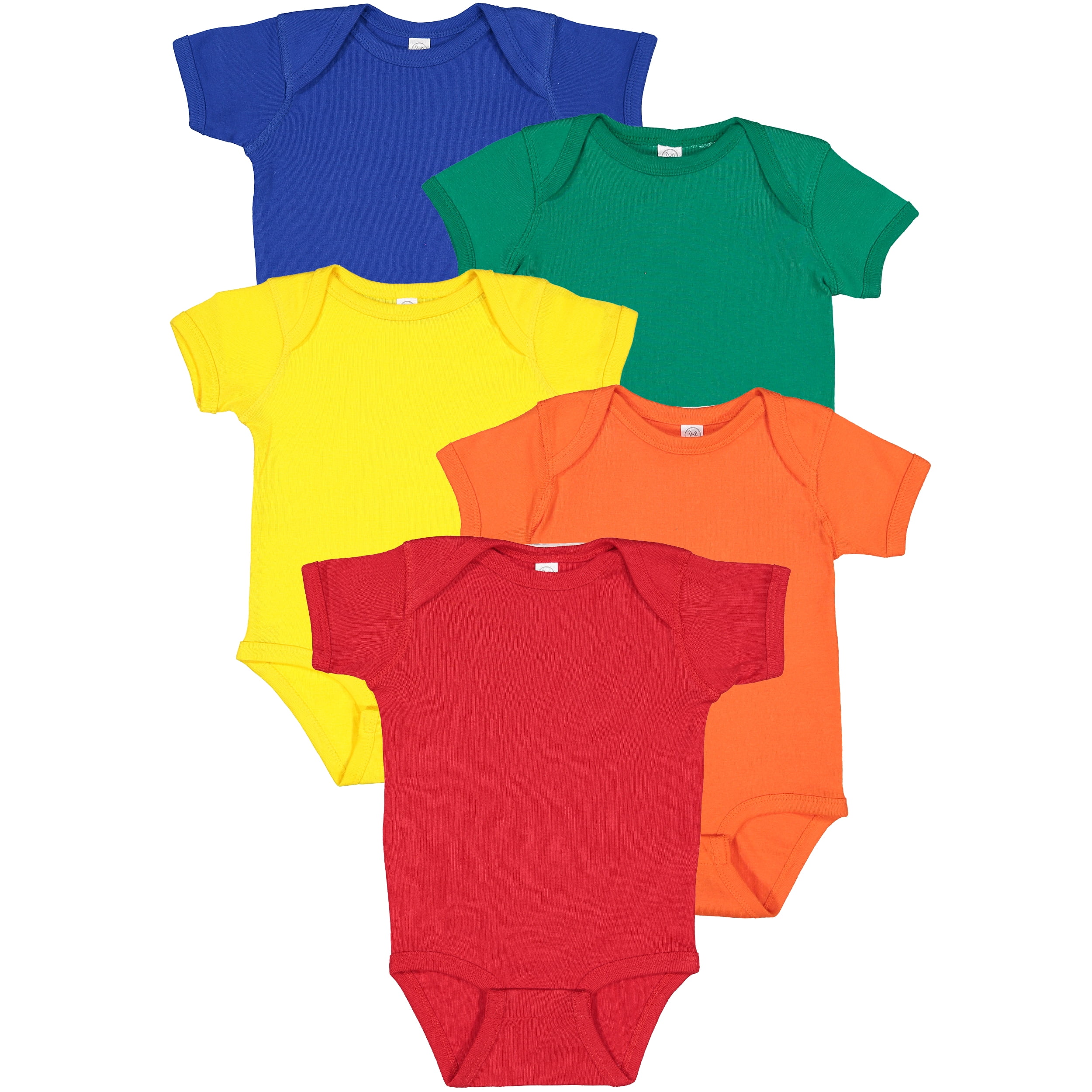 Rabbit Skins Rabbit Skins, Baby 5Pack Soft Short Sleeve Bodysuit