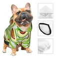 thumbnail image 3 of Goofa Avocado Green Striped Pattern Small Dog Sweater Hoodies Pet Grey Hooded Soft Fleece Sweatshirts with Pocket Fall Winter Puppy Cat Sweaters Warm Clothes-Large, 3 of 8