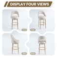 thumbnail image 5 of Guyou 30" Swivel Bar Stools Set of 2, Chenille Upholstered Barstools with Curved Back and Round Footrest, Modern Wooden Tall Kitchen Bar Chairs for Home Bar Pub Cafe, Beige, 5 of 12