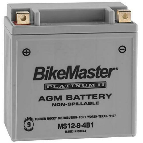 BikeMaster MS12-9-4B1 BM AGM Platinum II Motorcycle Battery - 136L X 76W X