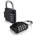 thumbnail image 2 of 4 Digit Combination Locks Padlock Waterproof Resettable Locker Outdoor Padlock (Black), 2 of 5