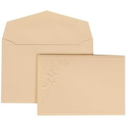 JAM Paper Wedding Invitation Set, Small, 3 3/8" x 4 3/4"- Ivory Card with Ivory Envelope Butterfly Vines, 100/pack