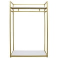 thumbnail image 5 of SHZICMY  Gold Closet Garment Rack Organizer Clothes Hanger Rail Double Deck Shelves, 5 of 15