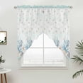 thumbnail image 5 of Aqua Coastal Shell Kitchen Window Curtains, Swag Curtains Valance for Bedroom Living Room Bathroom, Nautical Coral Starfish Seahorse Rod Pocket Window Treatment Curtain Block Drapes 2 Panels 36"x36", 5 of 9