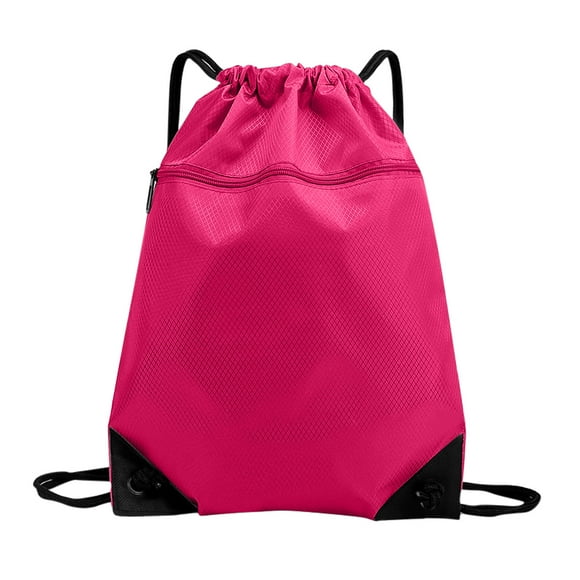 Mochila deportiva con cordón, bolsillo frontal con cremallera y bolsillo interior