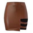 thumbnail image 6 of Sngxgn Womens Wool Plaid Mini Skirt Fall Winter High Waisted Bodycon Pencil Skirt(Brown,S), 6 of 8