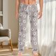 thumbnail image 1 of TaTaai Women's Fashion flower Printed Pants, Elastic High Waist, Drawstring Design, Full Length, Pockets, Casual Yoga Sport Daily Wear Gift, 1 of 6