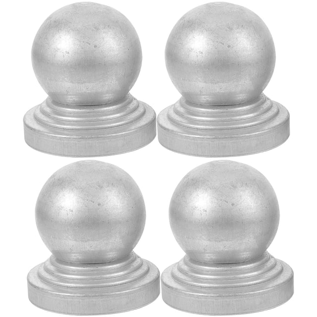 Hytrove 4Ud Tapas Decorativas Para Columnas De En Metal Con Forma De Bola Plata Para Exterior