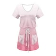 thumbnail image 4 of Zekutng Summer Dresses for Women Solid Color Short Sleeve V-Neck Mid-Calf Dress,Sizes S-2XL, 4 of 5