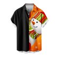 thumbnail image 1 of Mens Manga Corta Botón Abajo Camisas, Navidad Impreso Turndown Cuello Blusa, Top de Moda Casual, 1 of 6