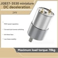 thumbnail image 2 of JGB37-3530 Motor de 24 V CC Motor de Engranajes Metálicos de Alto Torque Mini Motor de Reducción de Engranajes de CC 320 Rpm, 2 of 5