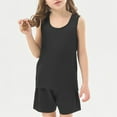 thumbnail image 4 of CAIVO Child Elegant Sleep Girls Satin Feel O-Neck Tank Tops And Shorts Summer Sleep Outfit Sets For Kids Trendy Clothing Sets, 4 of 6