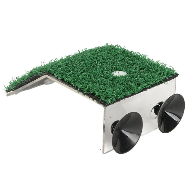 Ramp, Suction Cup Small Basking Platform Acrylic Nail Grinding Reasonable Climbing Angle Simulation Grass For Salamanders S,M,L