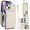 White, variant on Crossbody Strap Wallet Case for iPhone 14 with Card Holder, Luxury PU Leather RFID Blocking Protective Case with Magnetic Back Flip Kickstand Detachable Wrist Lanyard,Deeppurple