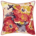 thumbnail image 1 of HomeRoots 403324 Red & Gold Poppy Floral Throw Pillow, 1 of 1