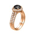 thumbnail image 2 of 2.50 CTW Black Diamond Ring 14K Rose Gold Halo Double Shank Designer, 2 of 2