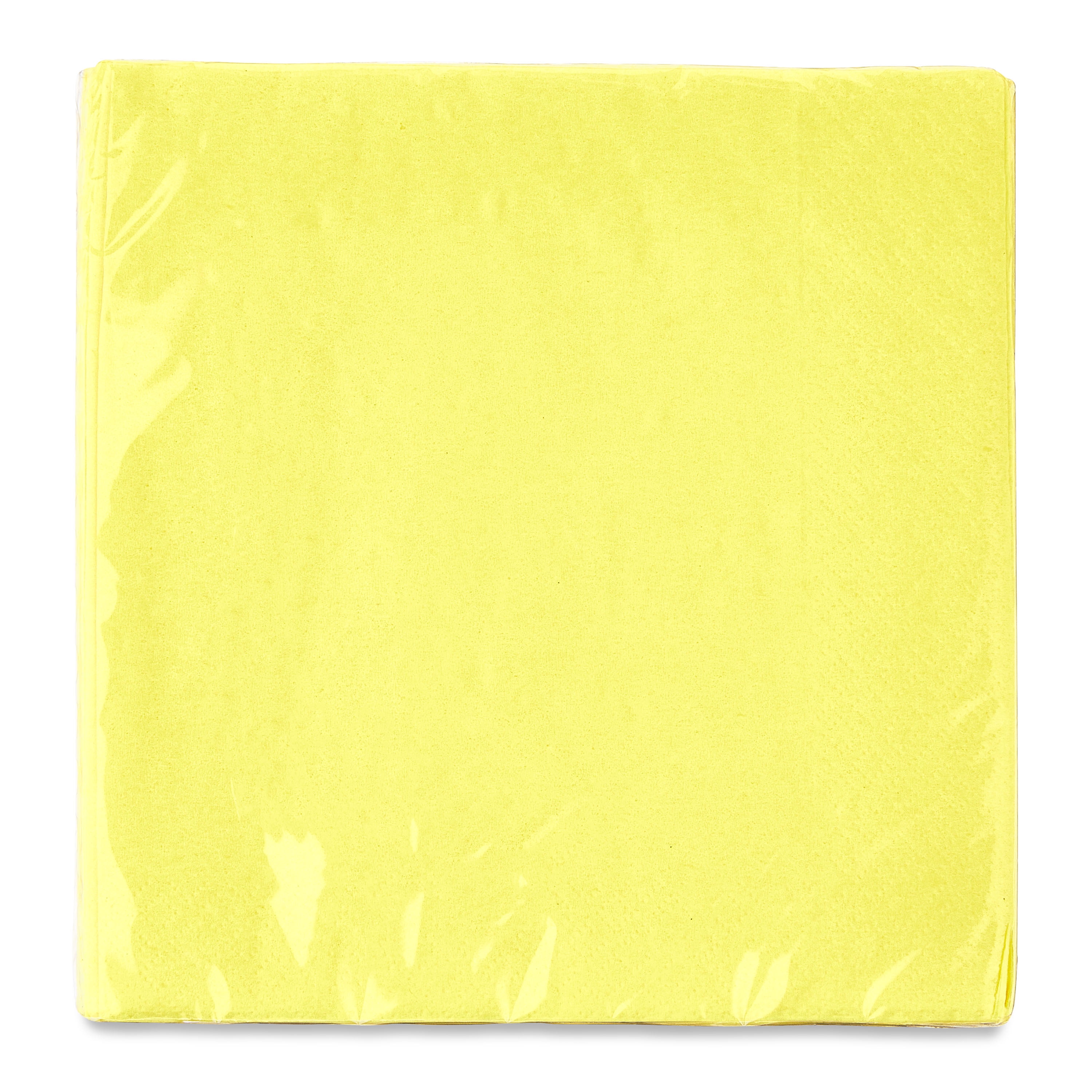 (6 pack) 24 Count 6.5IN x 6.5IN Yellow Disposable Paper Napkins by Way To Celebrate