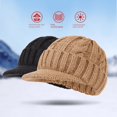 thumbnail image 1 of Gorro de invierno para mujer, gorro de punto cálido para hombre, gorro con visera a prueba de frío para exteriores, gorro de lana con protección para las orejas, 1 of 5