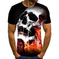 thumbnail image 1 of 3D Print Skull Tshirt Short Sleeve Novelty Funny Graphic T Shirts for Men Vampire Skeleton Graphic Casual Crewneck Fashion Tee Tops, 1 of 3