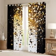 thumbnail image 2 of Manfei Geometric Plaid Grid Boy Girl Blackout Curtains Set of 2 (52x84 Each),Bling Glitter Window Curtains,Black Golden Curtains and Drapes,Lightweight Room Decor, 2 of 6
