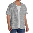 thumbnail image 4 of KLL GlitterSilver Print Men's Shirt Short Sleeve Button Down Summer Cuba Beach Shirts- 3X-Large, 4 of 7
