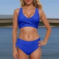 thumbnail image 4 of YuYuBao Women Swimsuits Bikinis Two Piece Retro Ruched Push Up Padded Top High Waist Bottom Bikini Beach Bathing Suits, 4 of 6