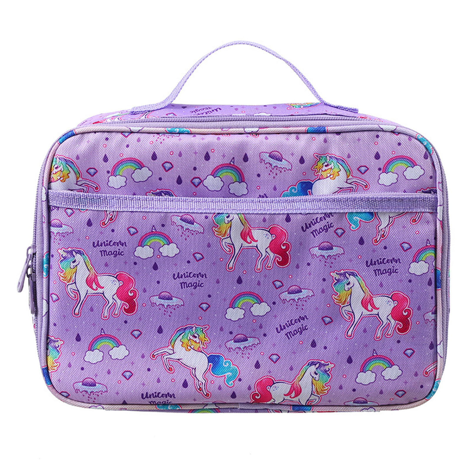Bicmte Kids Reusable Lunch Box Insulated Cute Unicorns Mini Cooler Bag