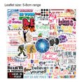 thumbnail image 2 of 50pcs Suitcase Sticker PVC Waterproof Laptop Decal English Phrase Refrigerator Decoration Paster, Type 10, 2 of 8
