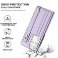 thumbnail image 6 of Allytech Slim Case for Samsung Galaxy S22 Ultra with Portable Wristband & Card Slots, Premium PU Leather Kickstand Shockproof Drop Protection Anti-Scratch Case for Women Men - Purple, 6 of 6