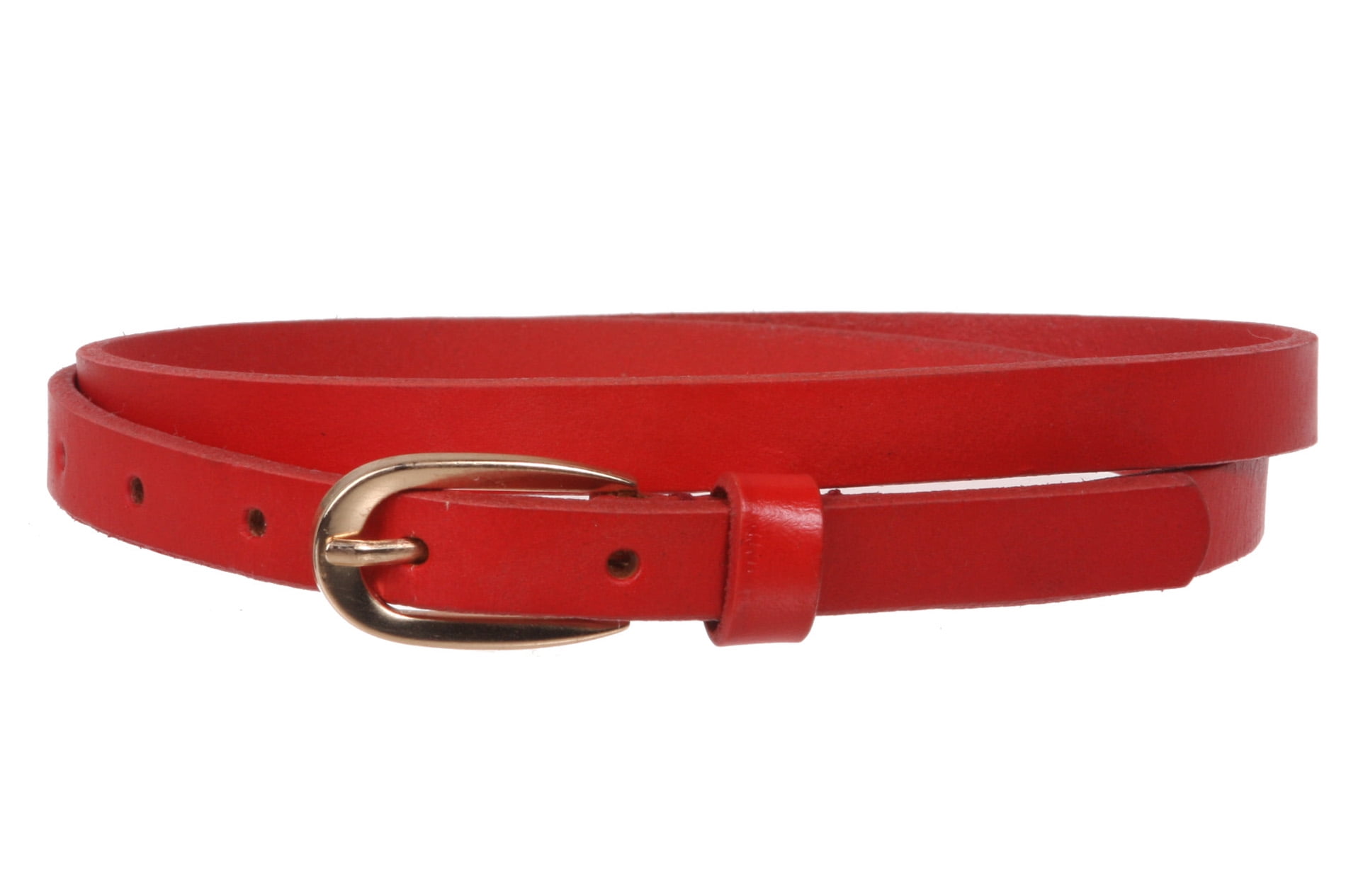 Women's 1/2" (13 mm) Skinny Cowhide Full Grain Leather Dress Belt