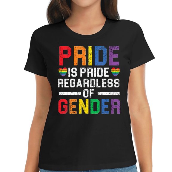 Womens Pride Is Pride Regardless Of Gender LGBTQ P Ladies' Comfortable Graphic T-Shirt, Soft and Breathable Material