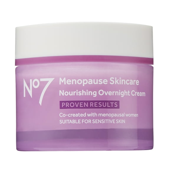 No7 Menopause Skincare Nourishing Overnight Cream with Peptides, Lipids, and Ceramides, 1.69 oz