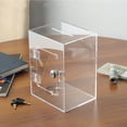 thumbnail image 2 of Caja de donación de acrílico transparente con cierre y soporte para letreros de 26,6 cm, 2 of 2