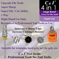 thumbnail image 4 of C & I Nail Drill Bit 4 in 1 Super Cut E-File, Multi-function plus Upgrade File-Teeth, Large Barrel & Cross Cut, for Manicure Drill Machine, Help Nail Tech to Remove Nail Works, 4 of 8