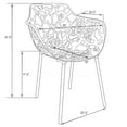 thumbnail image 4 of LeisureMod Stackable Dining Chair in Aluminum with Stackable and Floral Cutout Design Indoor Outdoor Use No Assembly for Modern Home, Kitchen, Patio Devon Collection Set of 4, 4 of 11