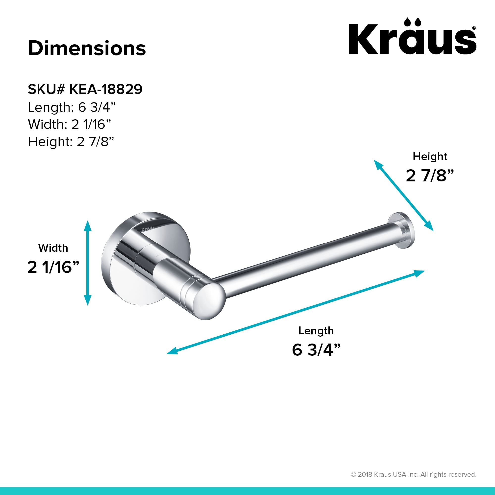 KRAUS Elie™ Bathroom Toilet Paper Holder, Chrome Finish