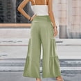 thumbnail image 4 of Dyegold Split Leg Pants For Women Plus Size Wide Leg High Waist Yoga Pants Casual Loose Summer Flowy Boho Beach Palazzo Pant, 4 of 8