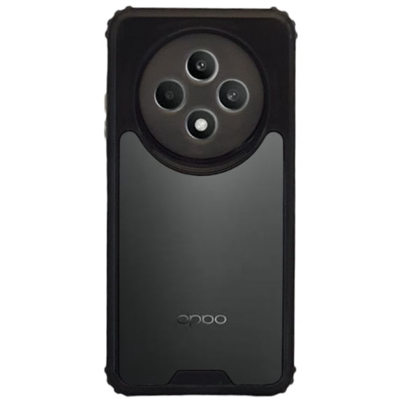 Funda Otter 360 Contonor De Color Uso Rudo Para Oppo Reno 12F Negro Más 2 Micas De Cristal