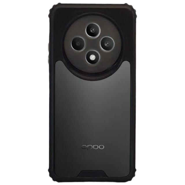 Funda Otter 360 Contonor De Color Uso Rudo Para Oppo Reno 12F Negro Más 2 Micas De Cristal