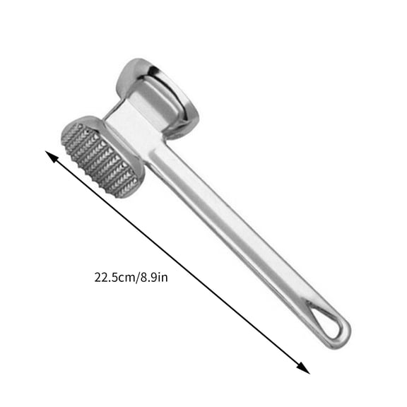 Rkxzt Meat Hammer Two Sides Aluminum Meat Mallet 22.5cm Tenderizer for Beef Chicken Steak Pork Kitchen Supplies|Aluminum Alloy,Silver