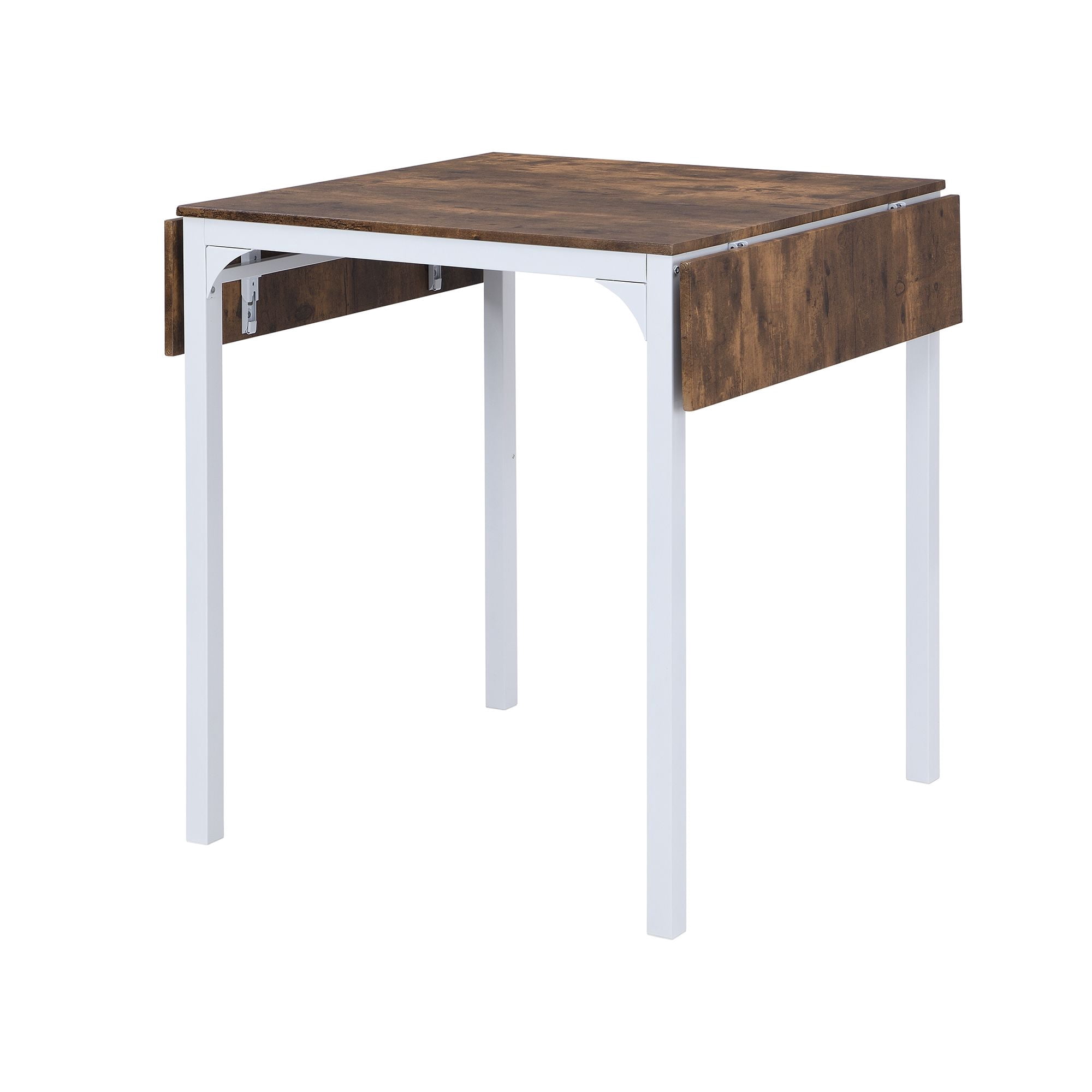 Aukfa 5-Piece Counter Height Dining Set - Dining Table Set with Dining Chairs for 4 - Rustic Brown+White