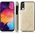 thumbnail image 3 of Phone Case for Samsung Galaxy A50 with Tempered Glass Screen Protector and Card Holder Wallet Cover Stand Flip Leather Cell Accessories Glaxay A 50 Gaxaly S50 50A SM A505G Cases Women Golden, 3 of 7