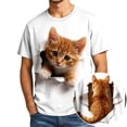 thumbnail image 2 of Cute 3d Kitten Graphic Tees for Men Women 2026 Summer Casual Short Sleeve Crewneck Cat Lovers T Shirts, 2 of 6
