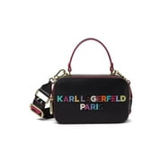 Karl Lagerfeld Paris Simone Camera Crossbody, Black/Stud Logo