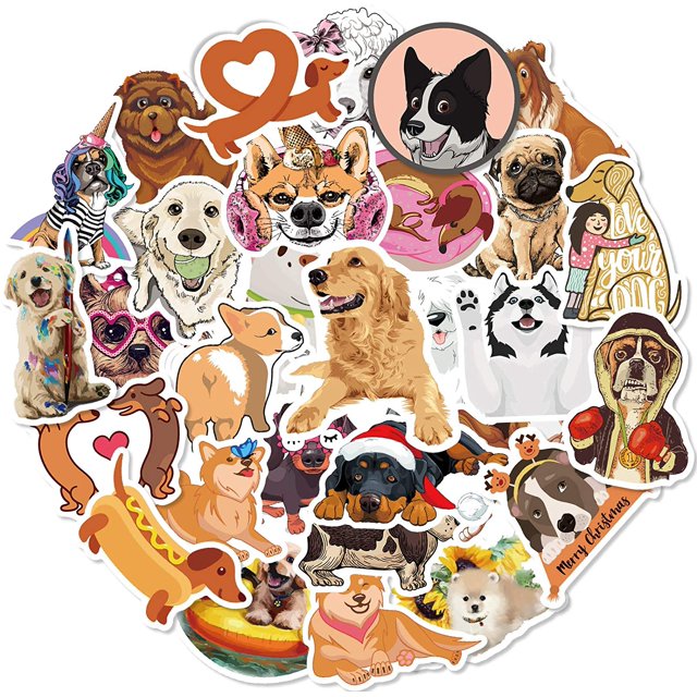 Paquete de pegatinas de vinilo para perros, botellas de agua, equipaje, portátil, monopatín, Pu, 80 Uds.