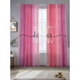 thumbnail image 2 of Happy Valentine's Day Sheer Curtains 108 Inch Length 2 Panels Set Window Treatments, Valentines Pink Gradient Striped Rod Pocket Semi Curtains for Living Room/Bedroom/Kitchen Décor, 104"W x 108"L, 2 of 7
