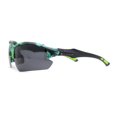 thumbnail image 3 of Polarized Xloop Camo Print Wrap Half Rim Baseball Sport Plastic Sunglasses Green, 3 of 4
